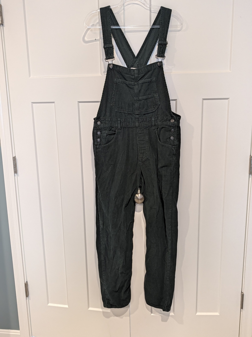 We The Free Ziggy Green Corduroy Overalls with Front Bib Pocket